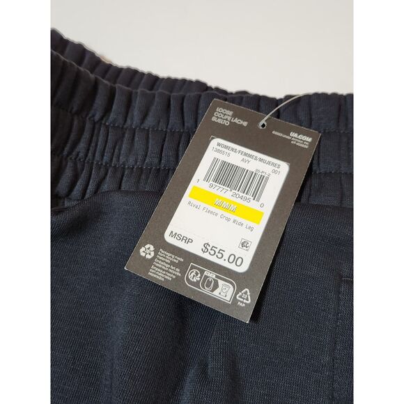 Under Armour Rival Fleece Cropped Pants | Wide Leg | Women’s Medium | Black - Picture 7 of 8